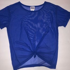 Royal blue mesh top